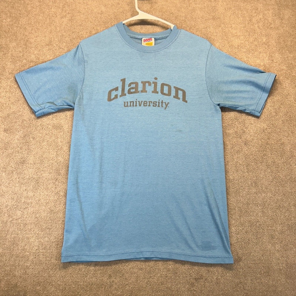 Clarion University Vintage T Shirt Adult XS / Youth XL Blue Made in USA SOFFE